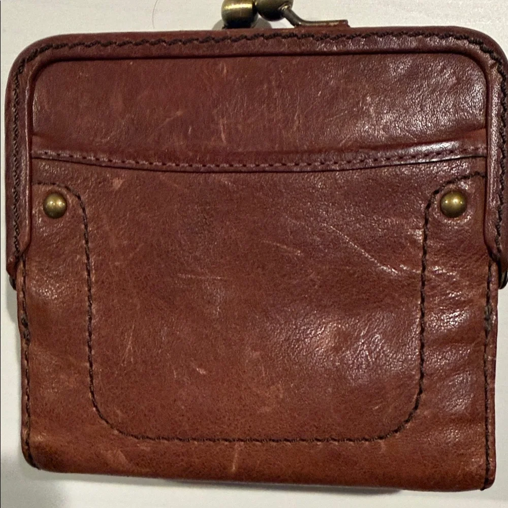 Coach Vintage Kisslock Leather Coin Purse Wallet Brown Brass Hardware $218 - Picture 4 of 5